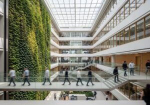 Concept de l'IA pour le service client B2B illustrant la modernisation et l'efficacité des interactions professionnelles.