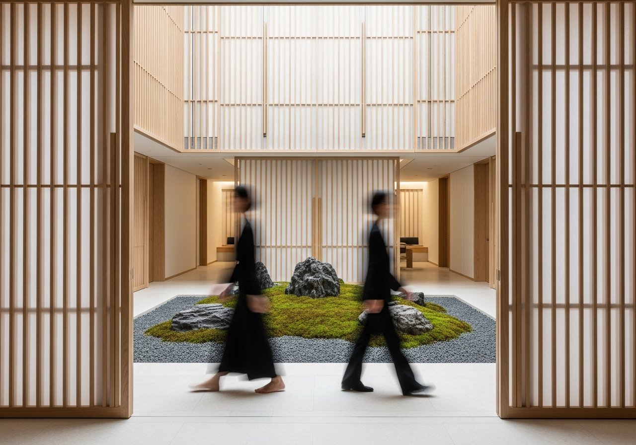 Environnement technologique stylisé pour comprendre la définition de l'orchestration de l'IA dans un écosystème complexe.