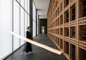 Illustration conceptuelle montrant comment une IA avec une intégration native aux GED centralise la gestion documentaire.