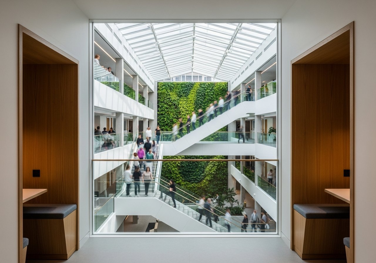 Un schéma abstrait des bénéfices de l'IA pour la digitalisation des ETI, optimisant les flux de travail et la productivité.