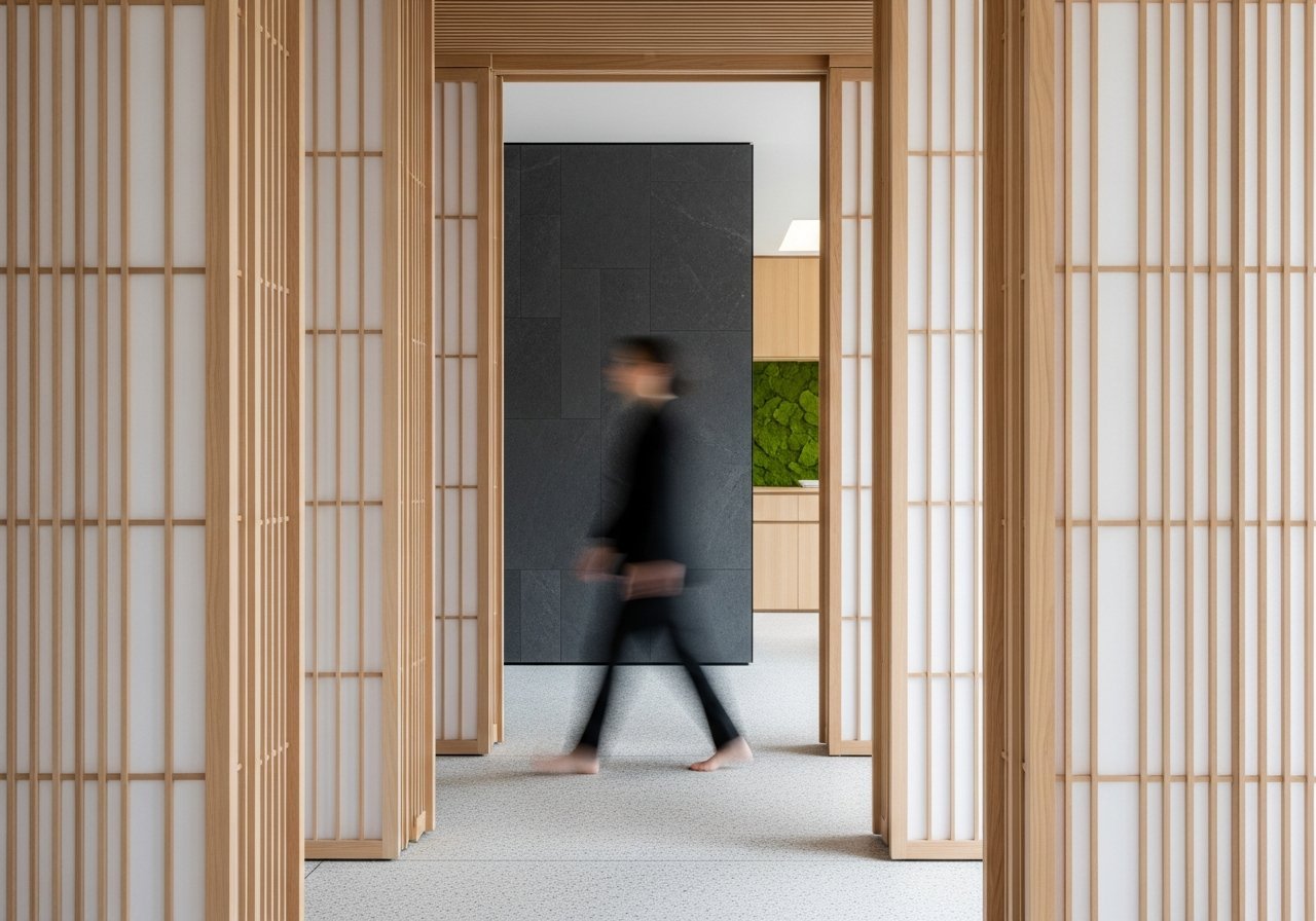 Un environnement de bureau sécurisé où la technologie de l'IA pour les cabinets d'avocats protège les données sensibles.